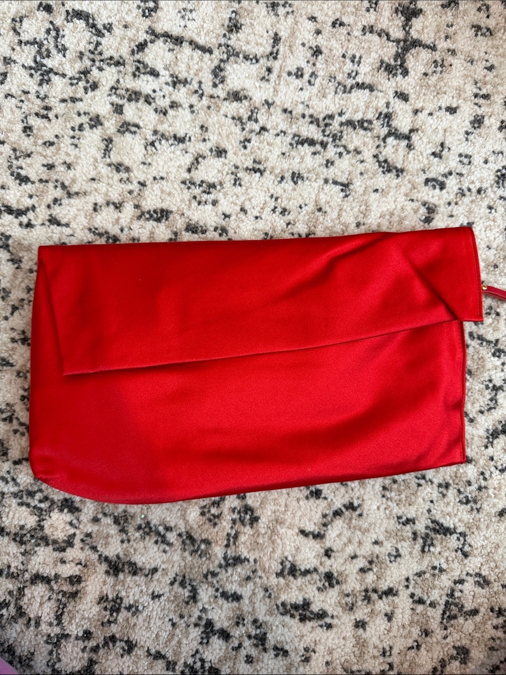 Diane Von Furstenberg Red Satin Fold-Over Clutch
